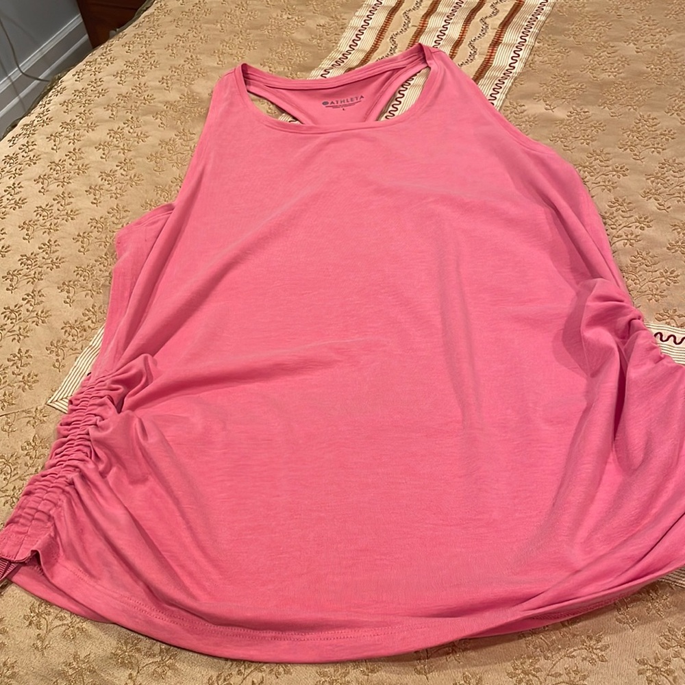 Athleta sports top, dusky pink, polyester blend, L